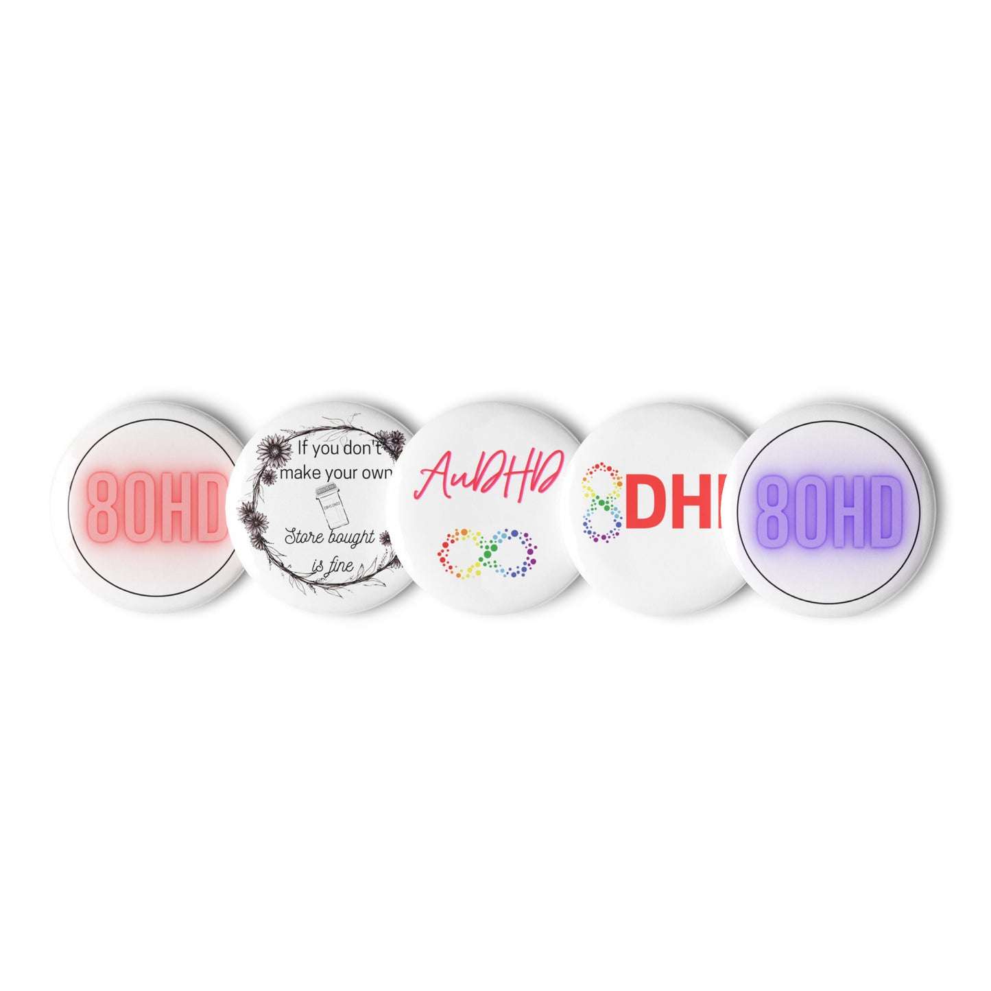 Set of ADHD and Autism pin buttons