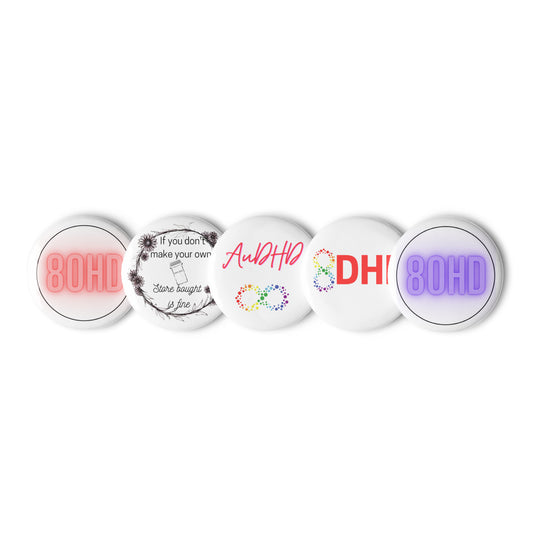 Set of ADHD and Autism pin buttons