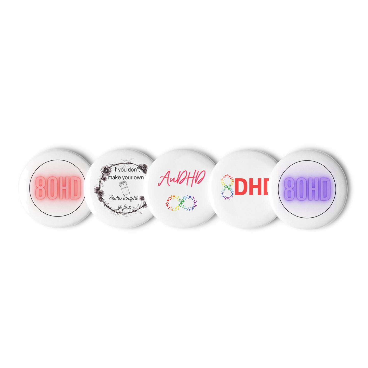 Set of ADHD and Autism pin buttons